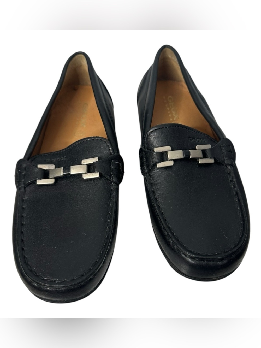 Geox Respira Boy’s Black Leather Slip-On Moccasin Loafer Size EU 33 US 2